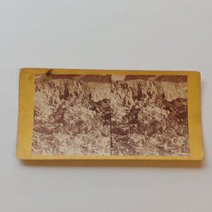 ANTIQUE Stereograph Card Almer Glacier, West Coast New Zealand